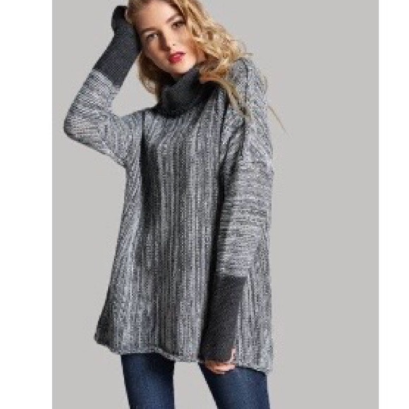 Cozy Gray Marled Turtleneck Sweater - Picture 5 of 5